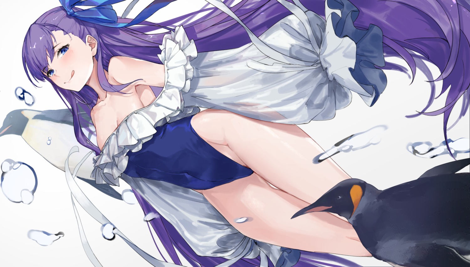 bk201, cleavage, fate/grand_order, meltryllis, penguin, swimsuits