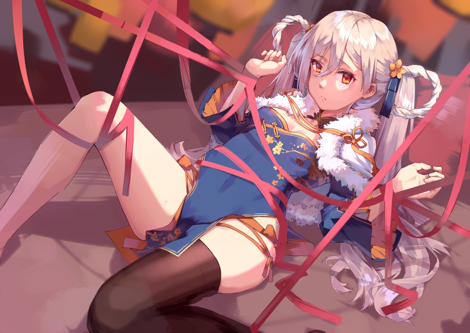 chinadress, cleavage, girls_frontline, pantsu, pkp_(girls_frontline), ren_huozhe, string_panties, thighhighs