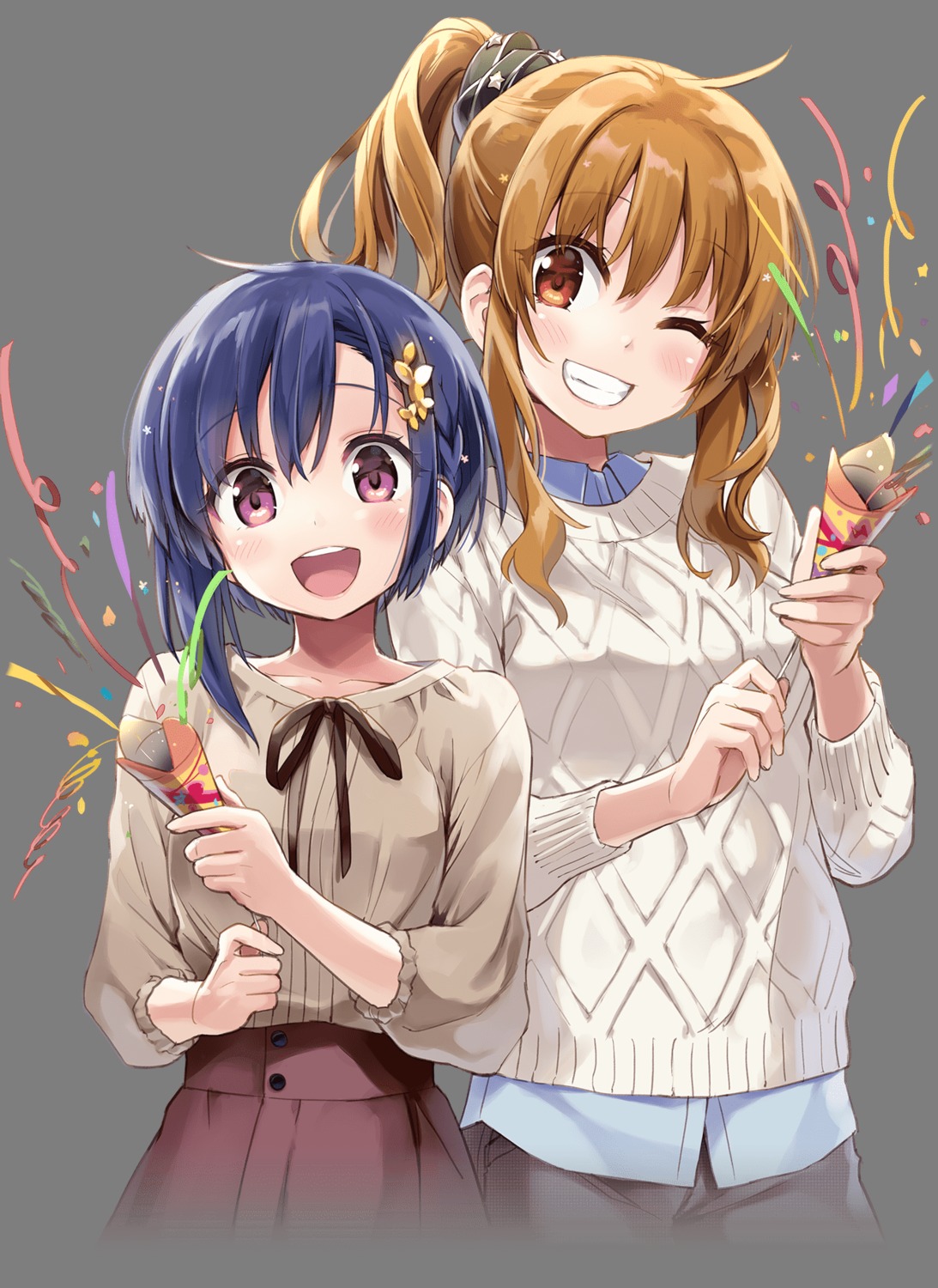 bokutachi_no_remake, eretto, kogure_nanako, shino_aki, sweater, transparent_png