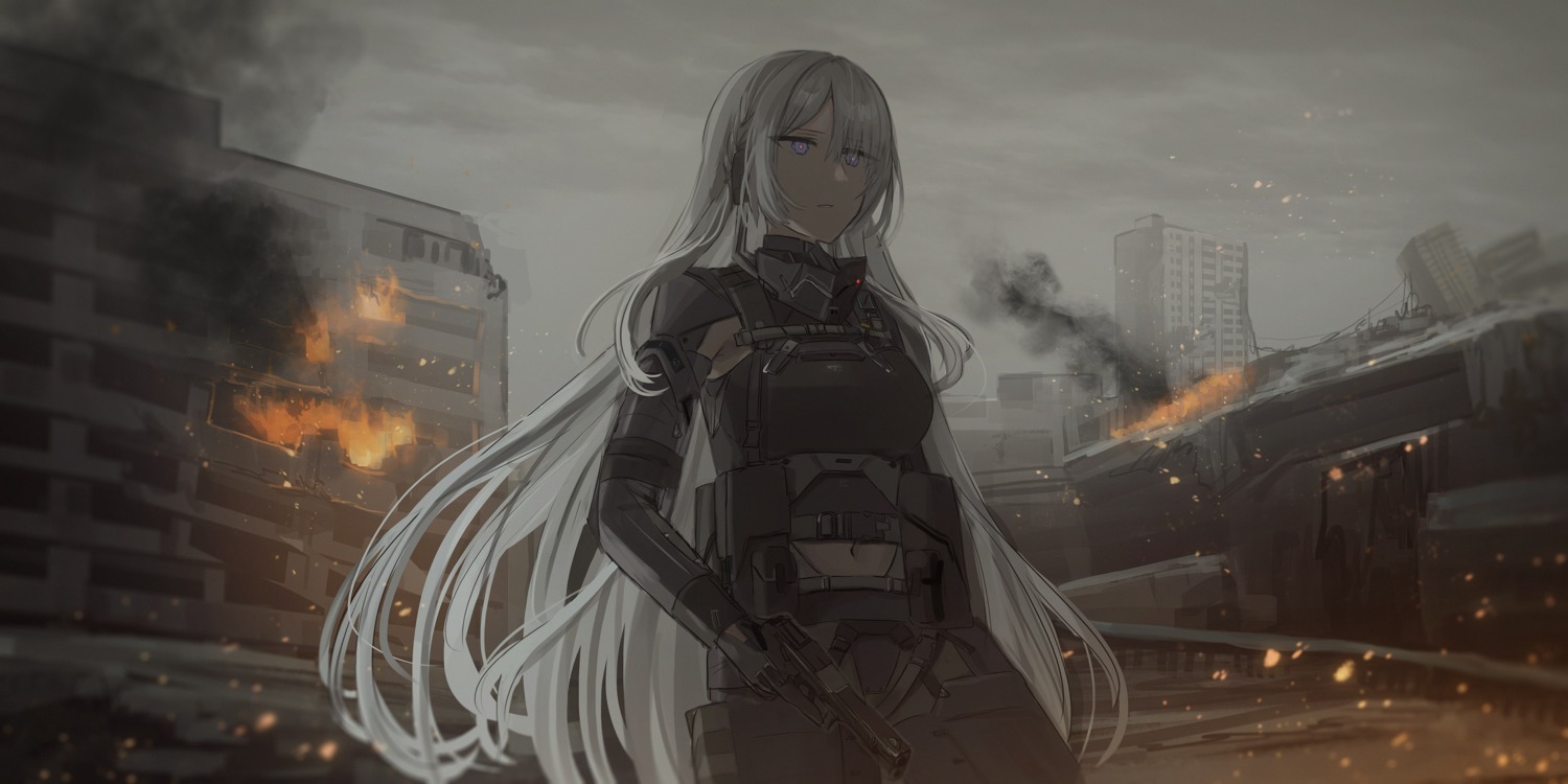 ak-15_(girls_frontline), armor, bodysuit, chihuri, girls_frontline, gun