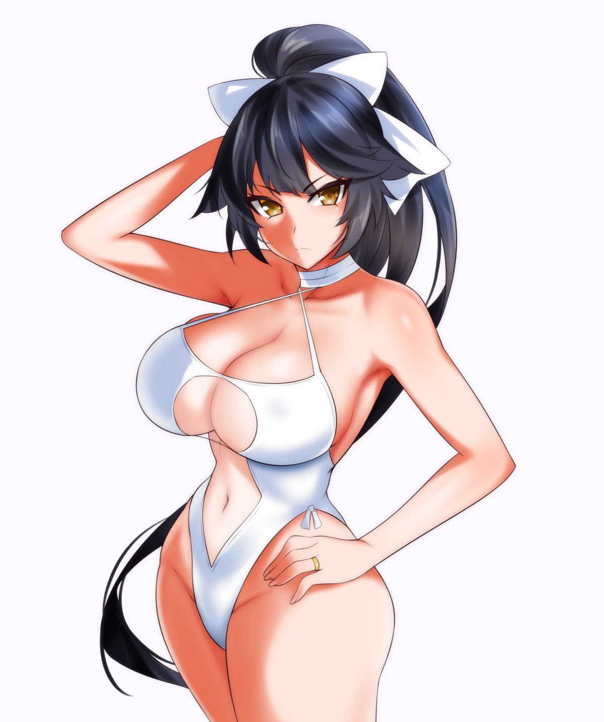 azur_lane, cleavage, hevn, see_through, swimsuits, takao_(azur_lane)