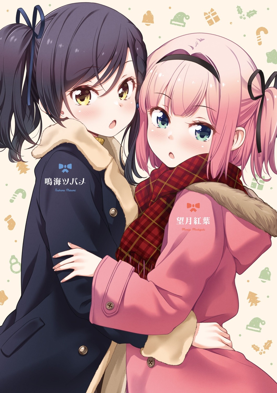 mochizuki_momiji, narumi_tsubame, new_game!, sweater, symmetrical_docking, tokunou_shoutarou