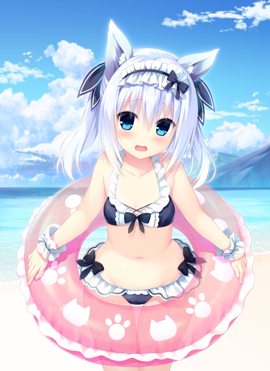 animal_ears, bikini, cleavage, dare_ga_yonda_no!?_~isekai_to_game_tsukuri_to_recruit_shoukan~, swimsuits, utsunomiya_tsumire, wanderlei_monica