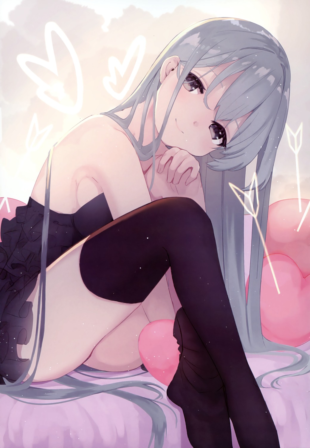 amacha, ass, cleavage, dress, thighhighs