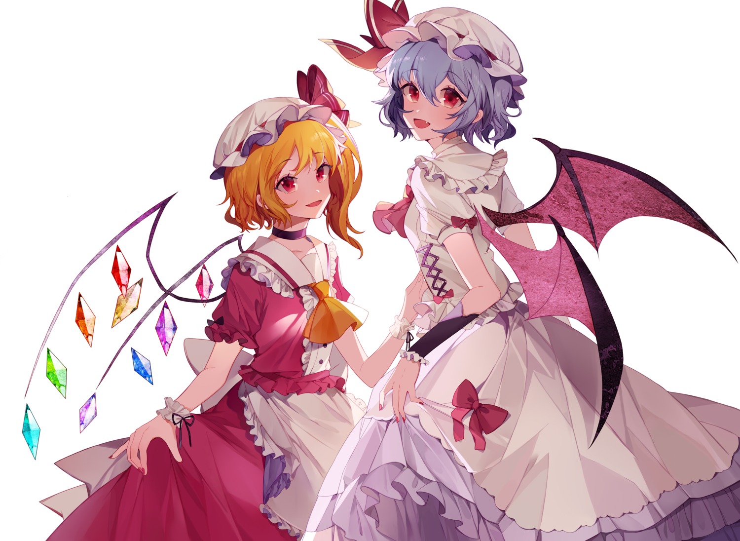 flandre_scarlet, remilia_scarlet, touhou, wings, yayako_(804907150)