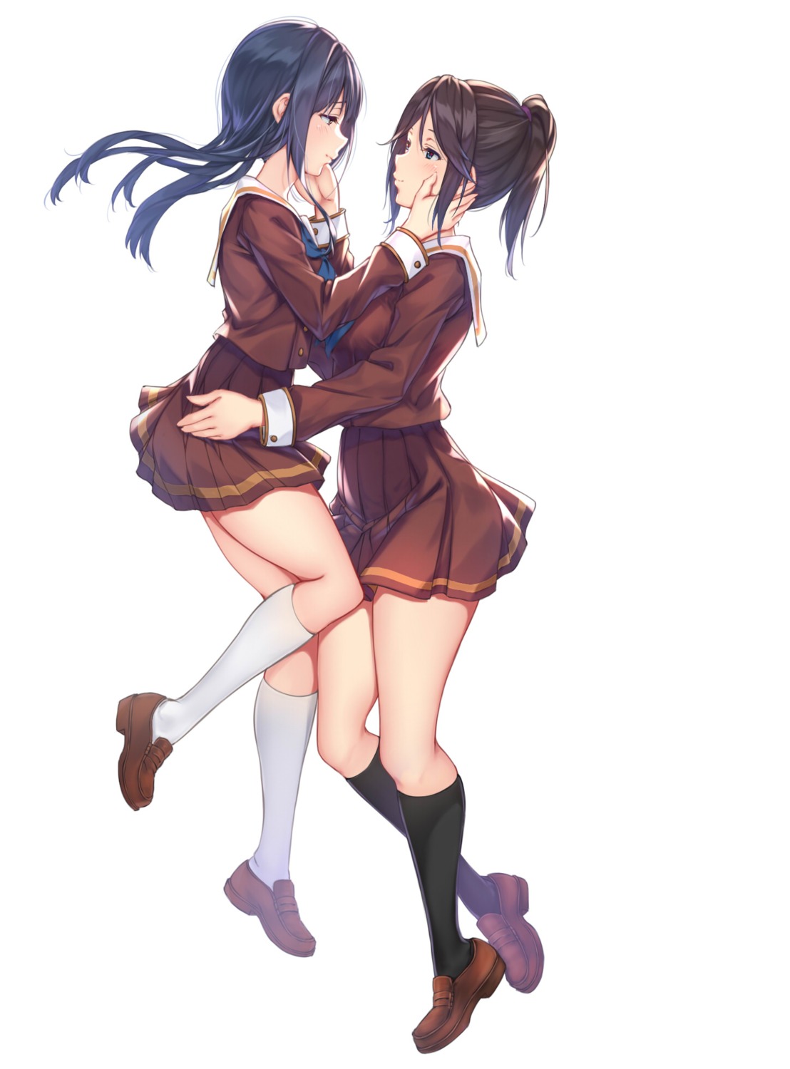 hibike!_euphonium, kasaki_nozomi, kurenaiz, liz_to_aoi_tori, seifuku, skirt_lift, yoroizuka_mizore, yuri