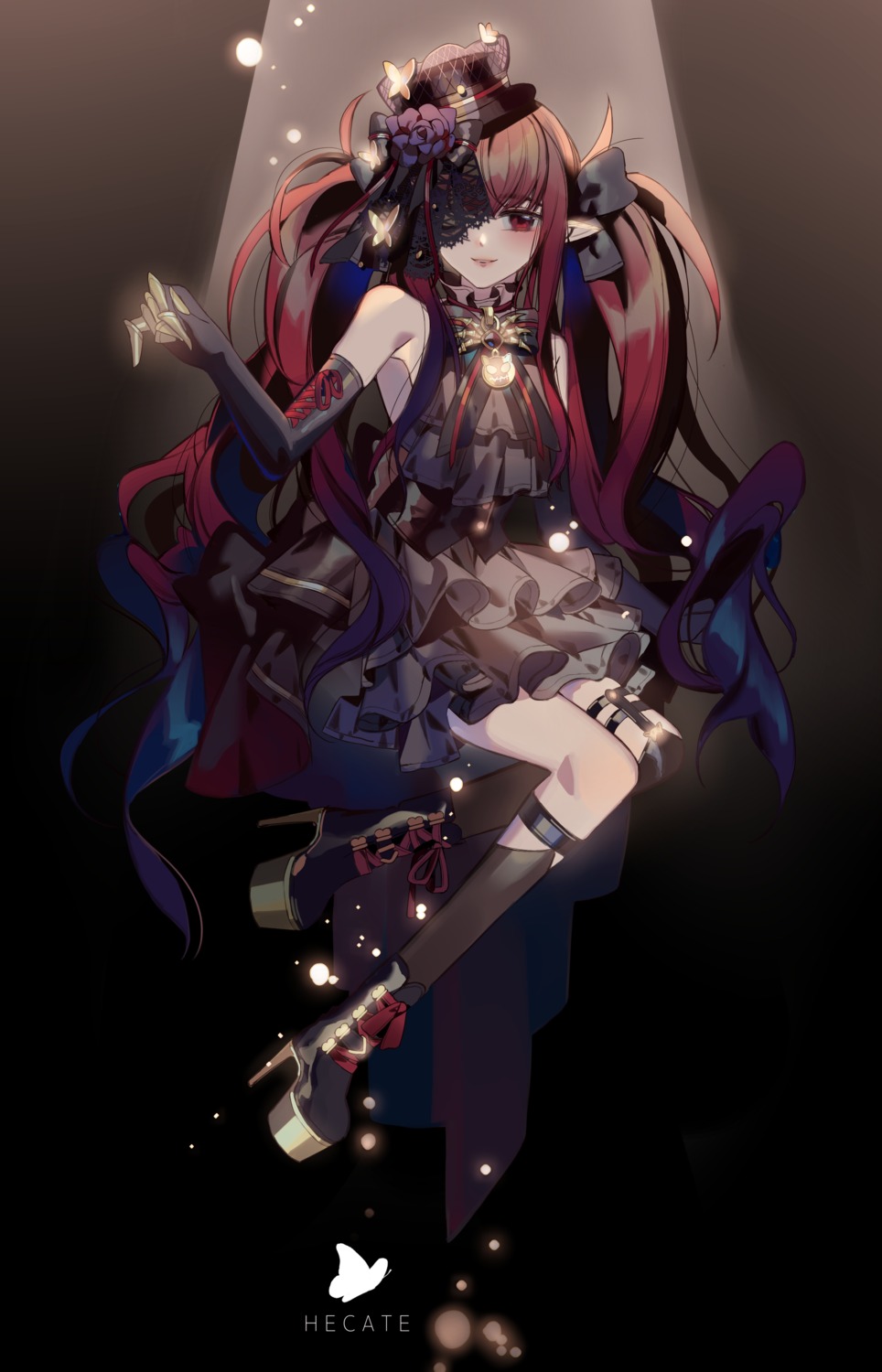 beat5727, dungeon_fighter, eyepatch, garter, heels, pointy_ears, stockings, thighhighs