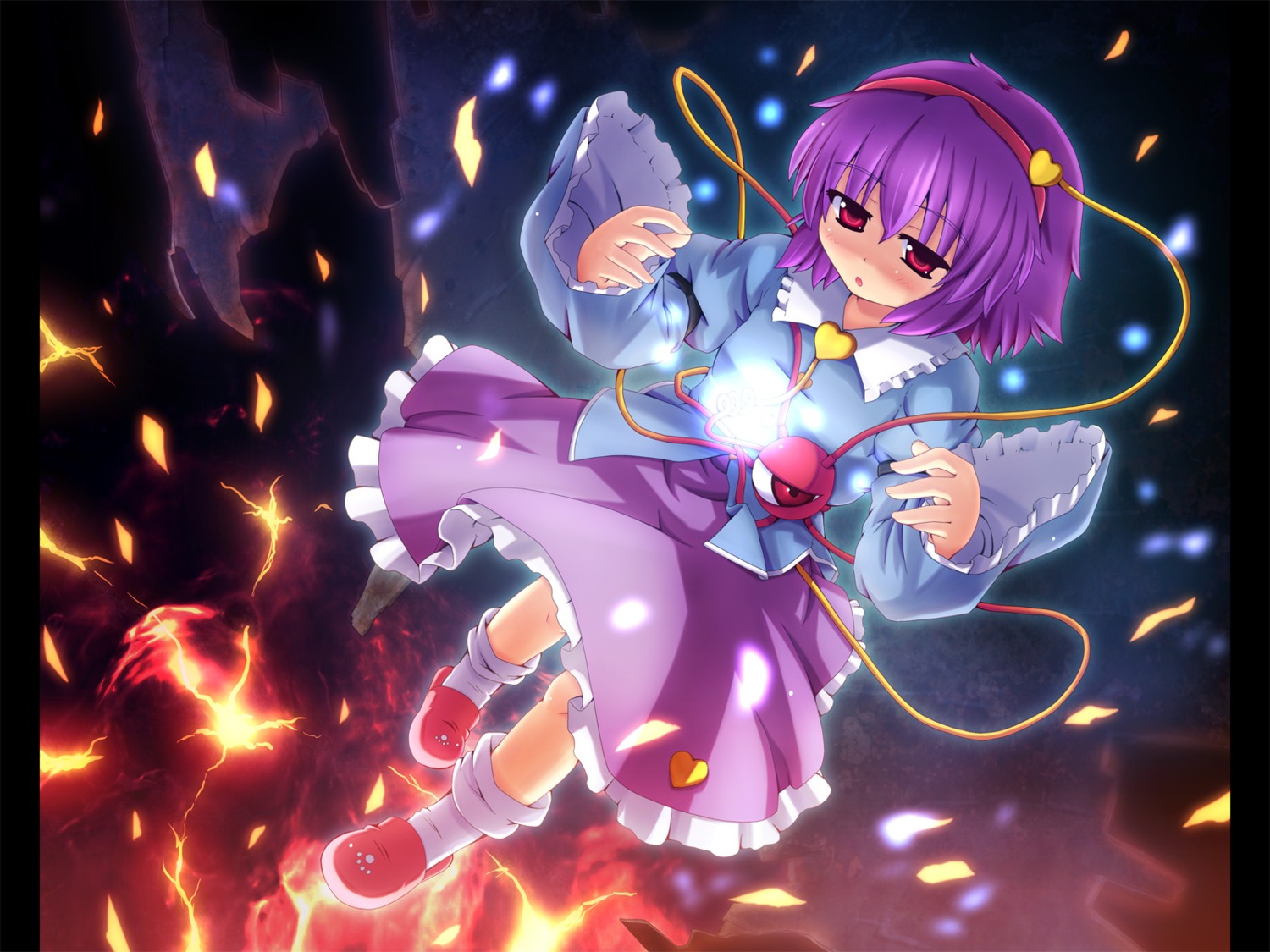 etogami_kazuya, komeiji_satori, touhou, wallpaper