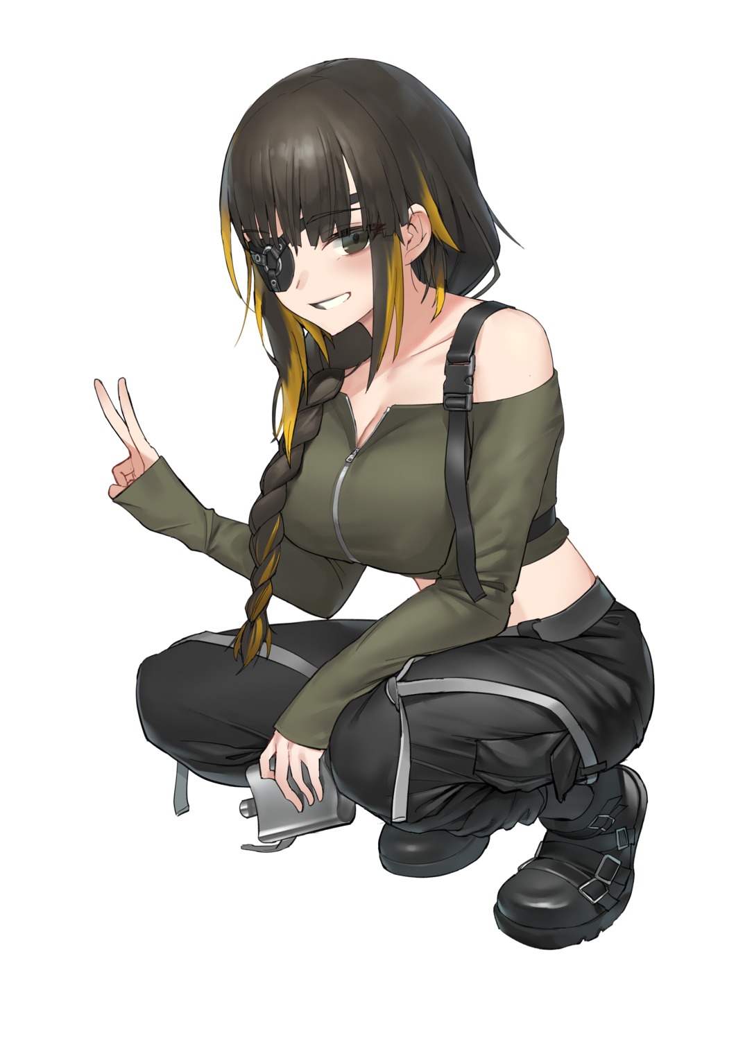 cleavage, eyepatch, girls_frontline, m16a1_(girls_frontline), urrrt