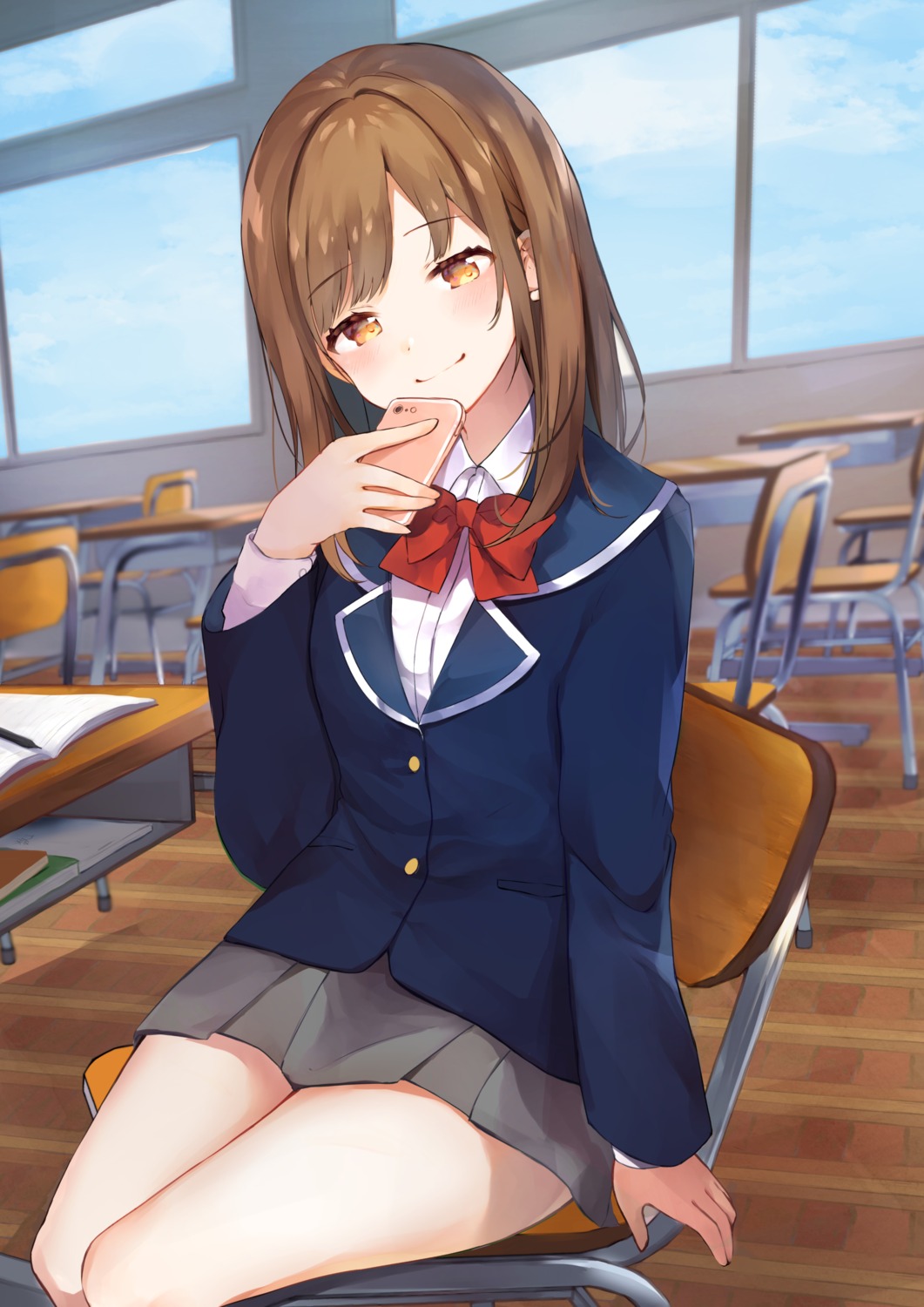 breast_hold, mafuyu_shima, seifuku