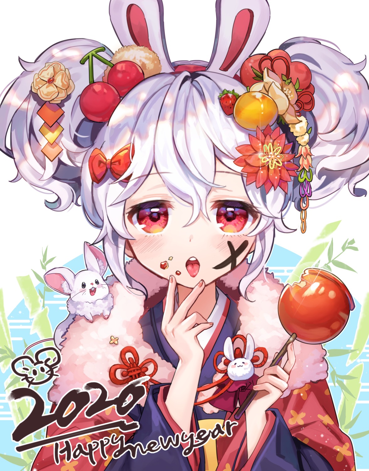 animal_ears, azur_lane, bunny_ears, japanese_clothes, laffey_(azur_lane), lerome