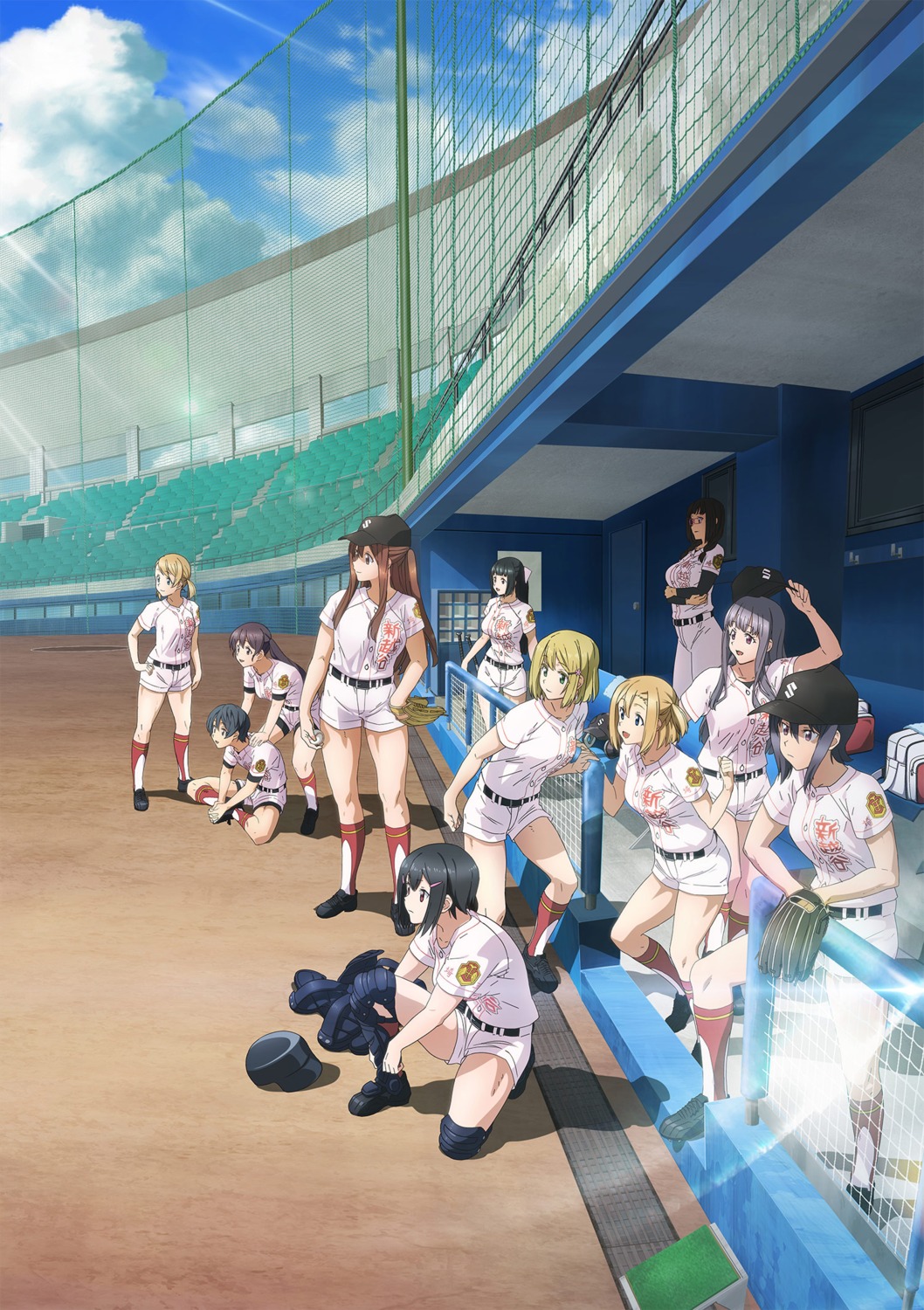 armor, baseball, fujii_kyouka, fujita_sumire, fujiwara_risa, kawaguchi_ibuki, kawaguchi_yoshino, kawasaki_ryou