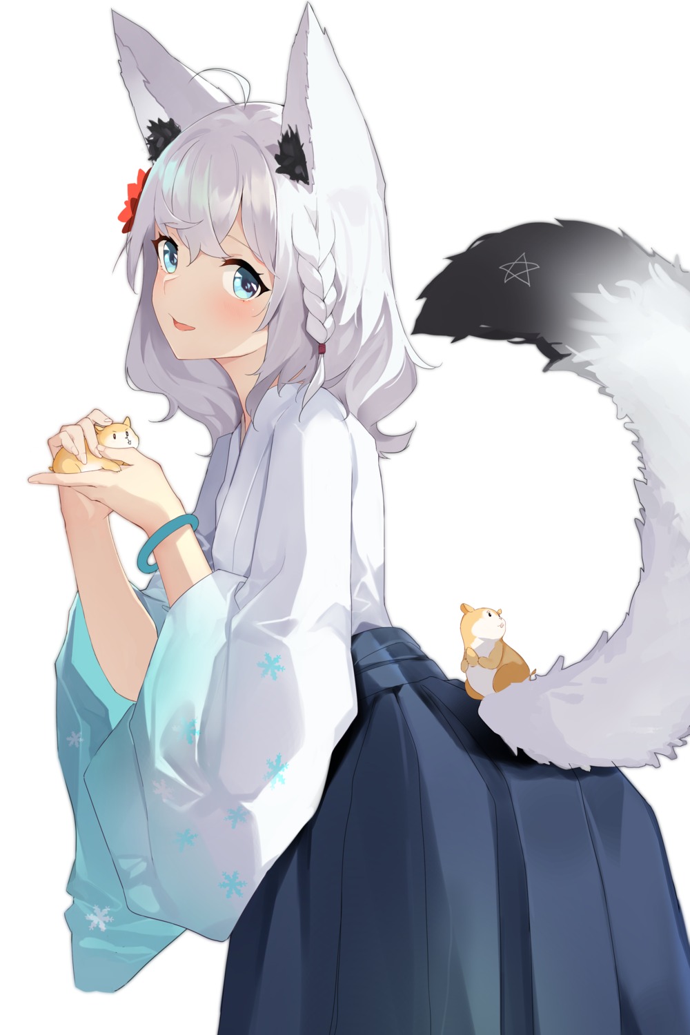 animal_ears, hololive, hololive_gamers, japanese_clothes, kitsune, meng_ge_3_(565571710), shirakami_fubuki, tail