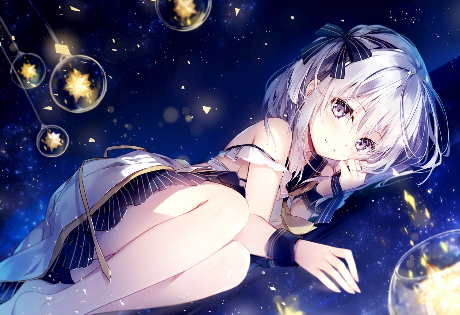 emori_miku_project, ezuki_luna, mochizuki_shiina, seifuku, skirt_lift