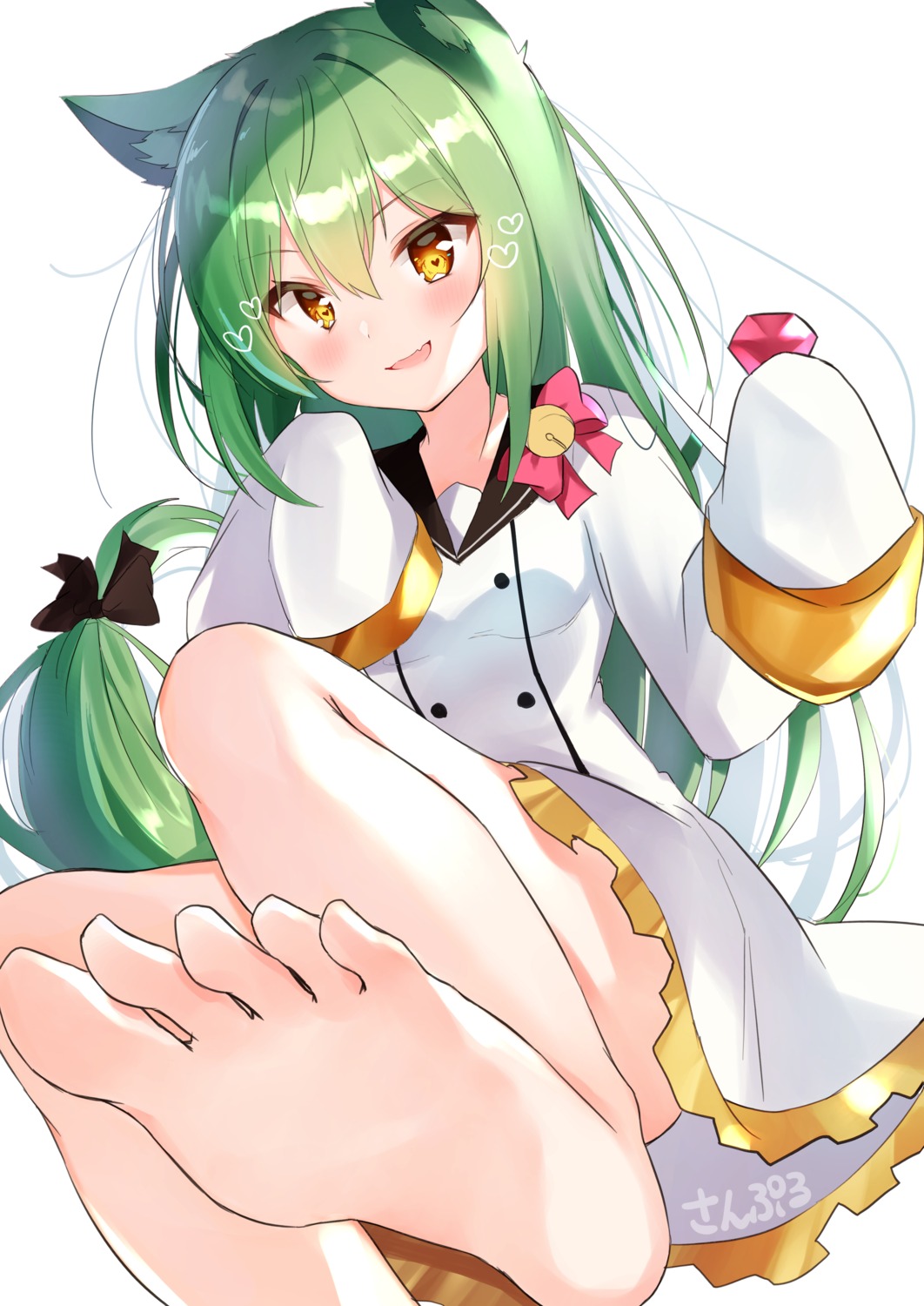 akashi_(azur_lane), animal_ears, azur_lane, feet, nenobi_(nenorium), seifuku, skirt_lift