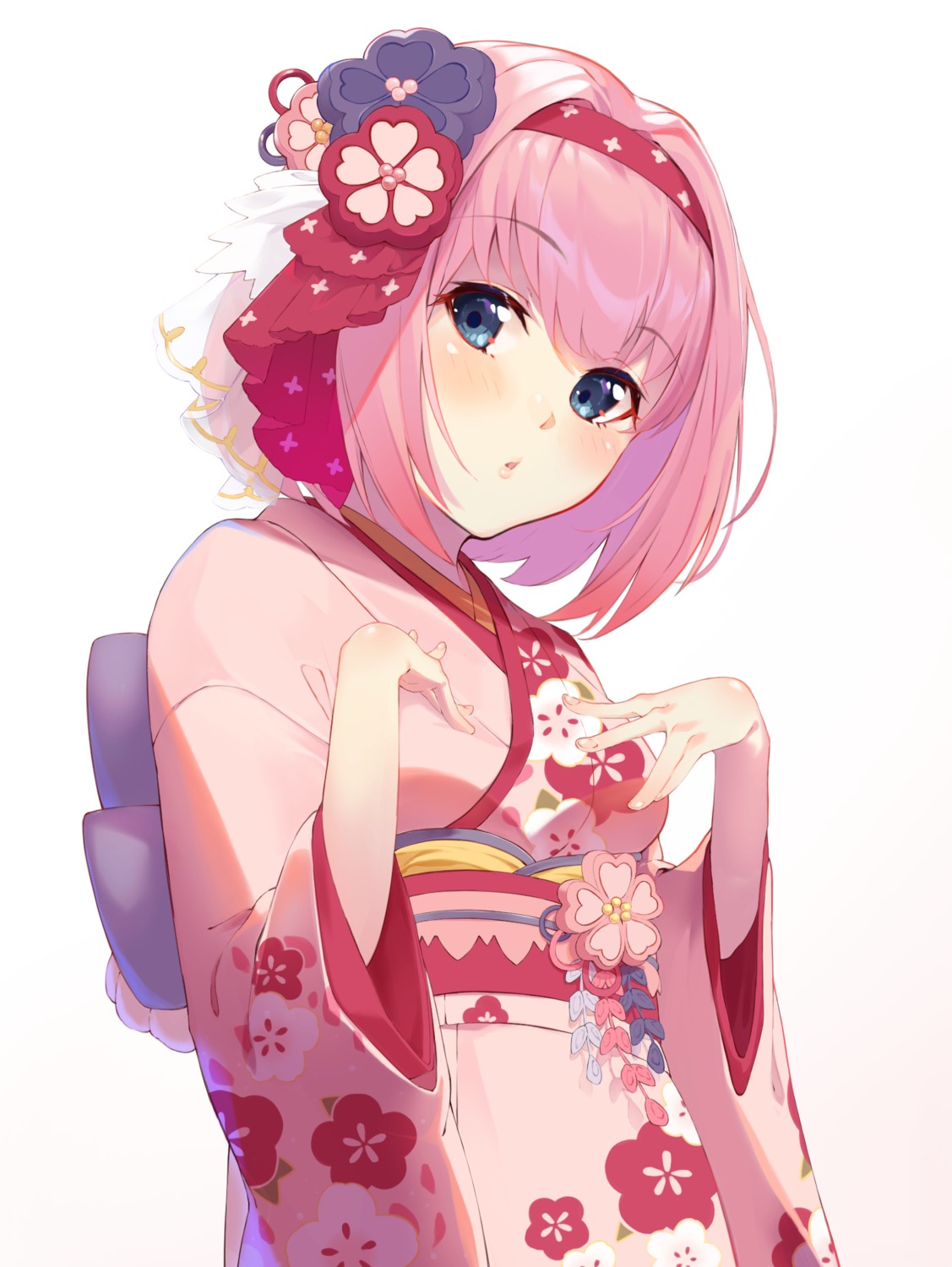 breast_hold, kimono, kusano_yui, princess_connect!, princess_connect!_re:dive, shimon_(31426784)