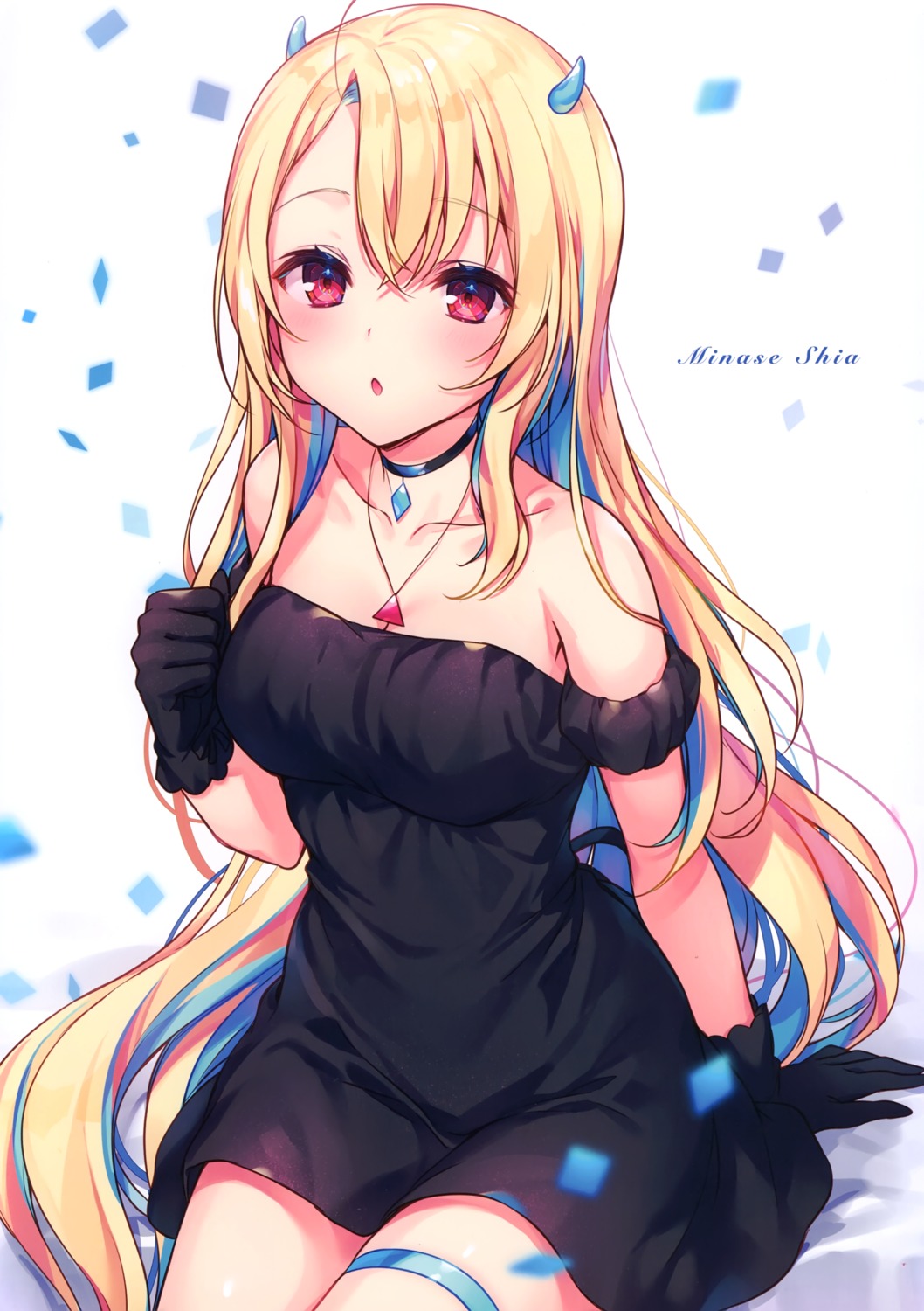 avatar_2.0_project, dress, garter, horns, komeshiro_kasu, minase_shia, no_bra, yobi_gakka