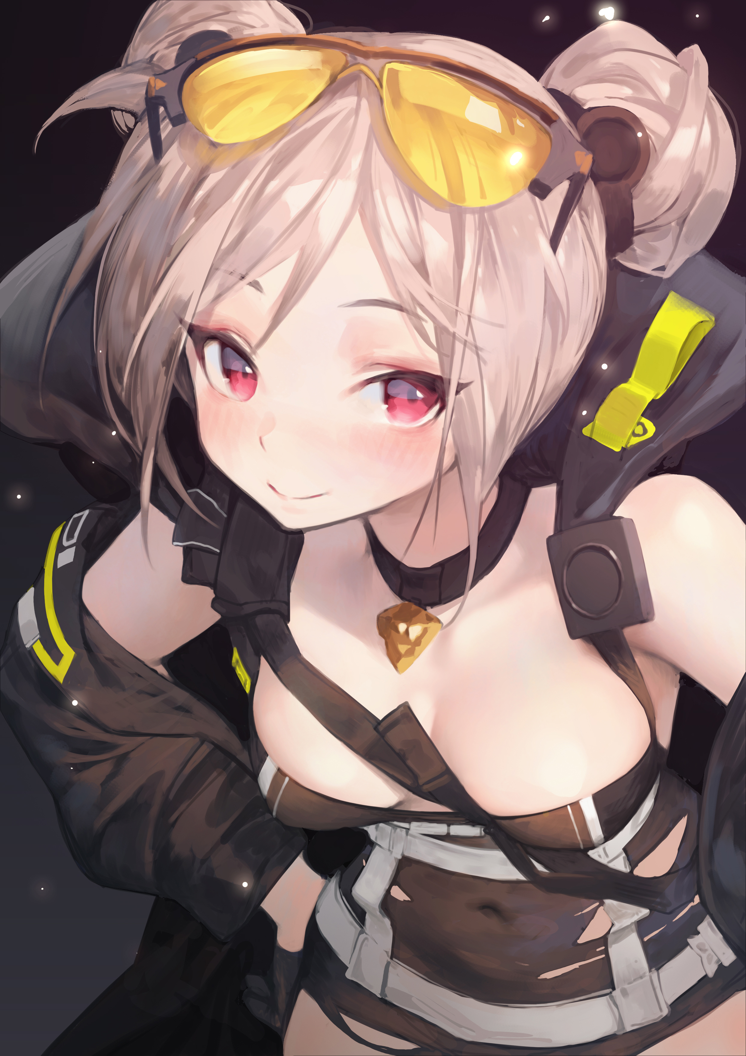 charles_(106858), girls_frontline, megane, p90_(girls_frontline), torn_clothes