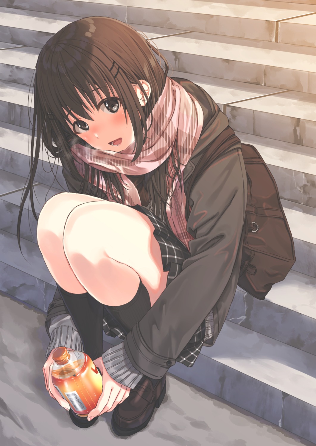kukiha, seifuku, skirt_lift, sweater