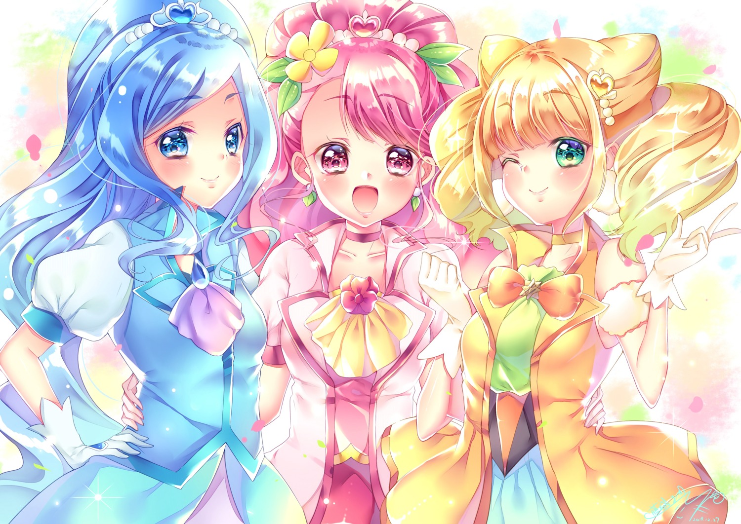 hanadera_nodoka, healin'_good_precure, hiramitsu_hinata, precure, sawaizumi_chiyu, touki_matsuri
