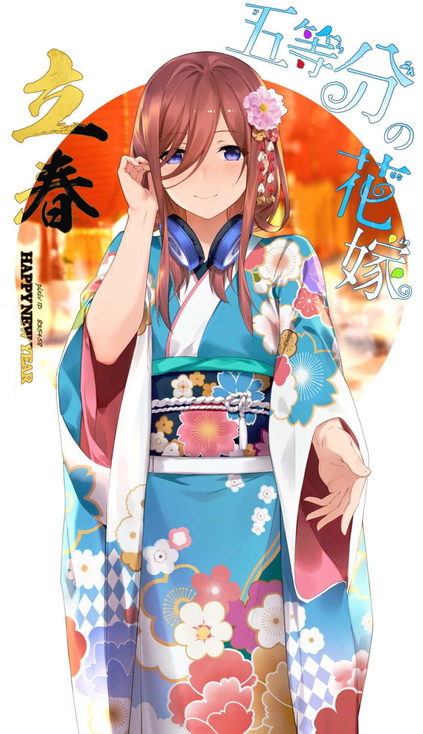5-toubun_no_hanayome, headphones, kimono, nakano_miku, yijian_ma