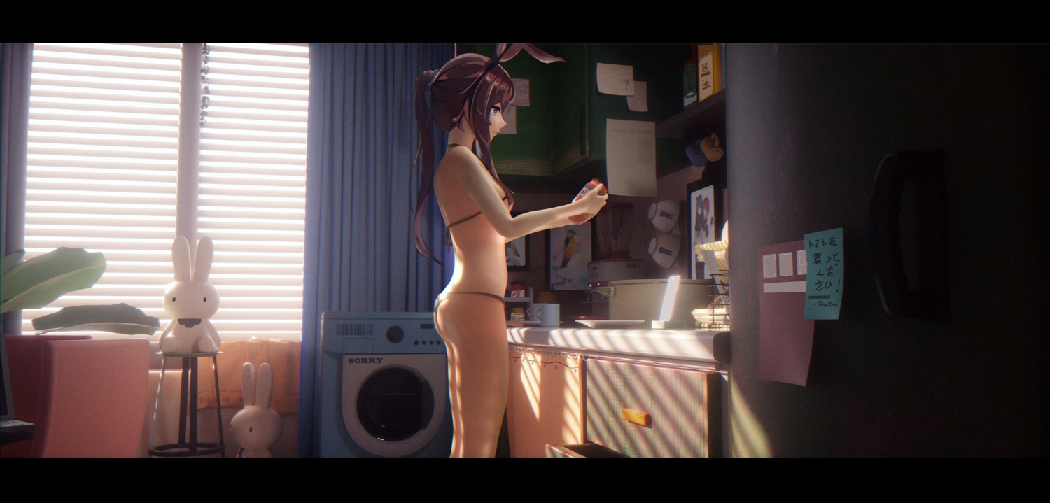amiya_(arknights), animal_ears, arknights, ass, bangeningmeng, bikini, bunny_ears, swimsuits
