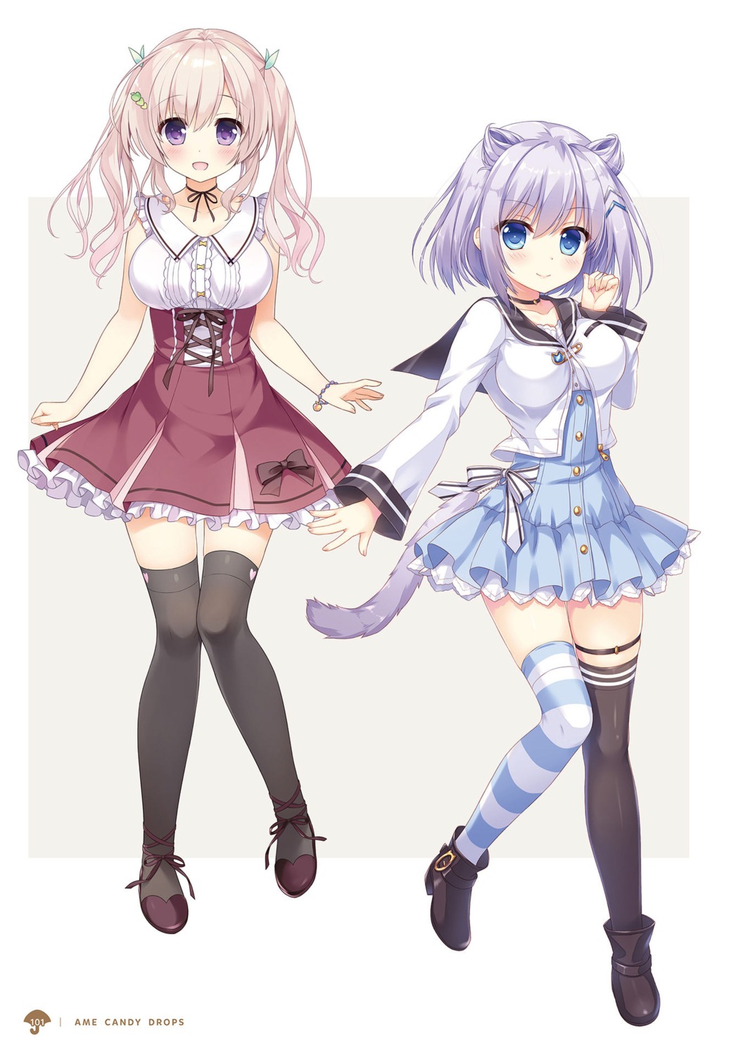 ameto_yuki, animal_ears, anne_(baldr_bringer), baldr_bringer, baldr_bringer_extend_code, hanatsuka_aika, seifuku, soi_kano_~gyutto_dakishimete~, tail, thighhighs