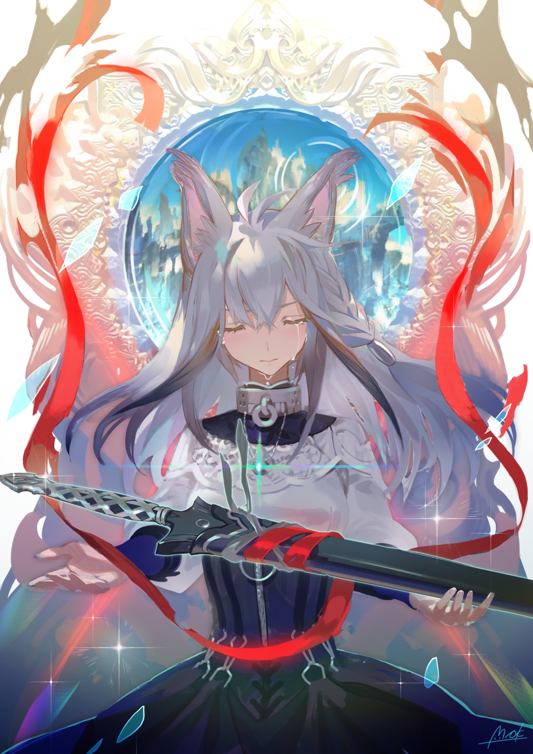 animal_ears, sachimaa, sword