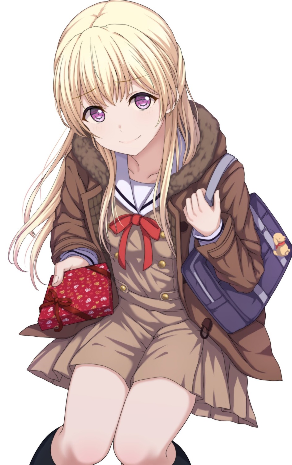 bang_dream!, narafume, seifuku, shirasagi_chisato, valentine