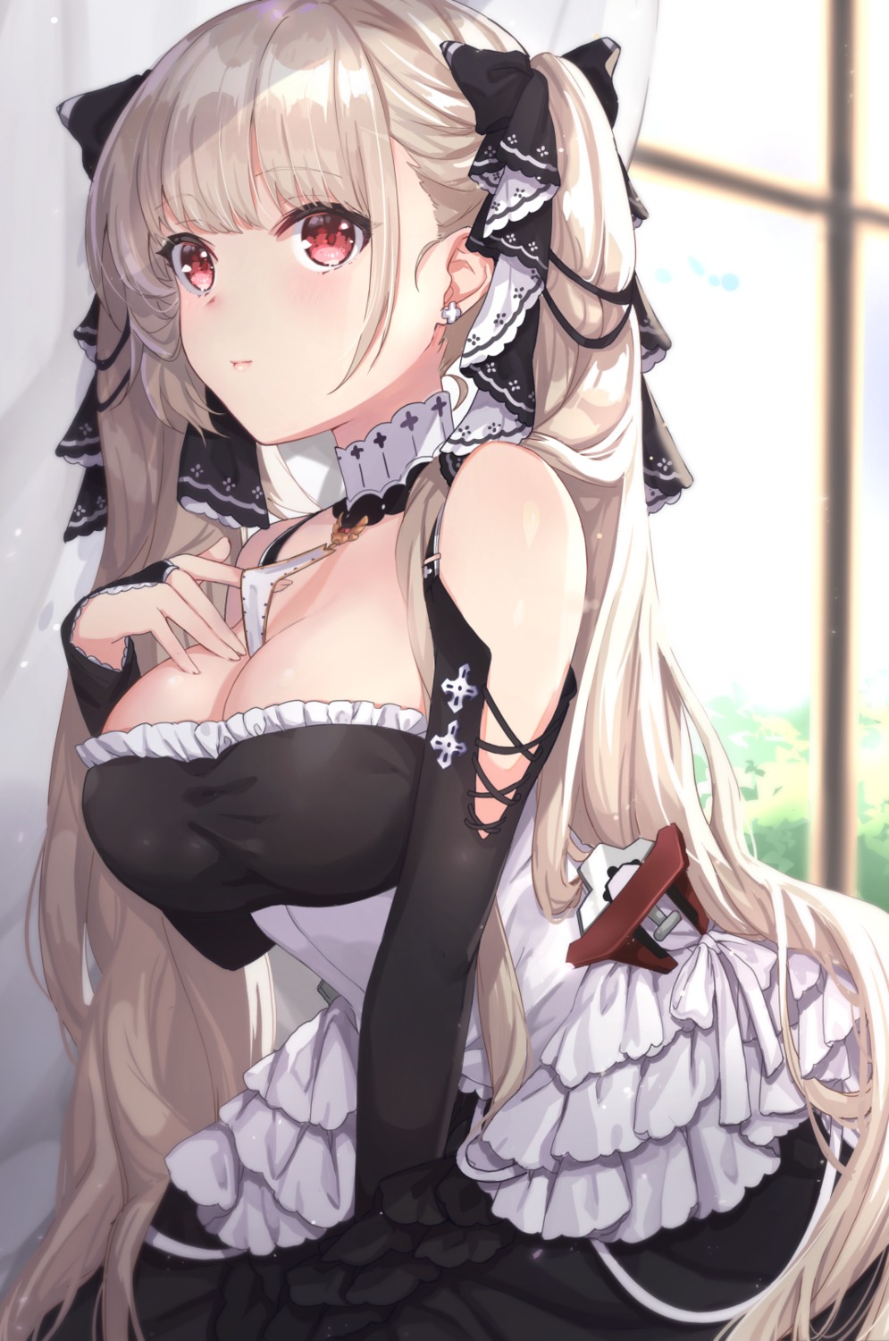 azur_lane, cleavage, dress, formidable_(azur_lane), gothic_lolita, kon_(k0n16), lolita_fashion, no_bra