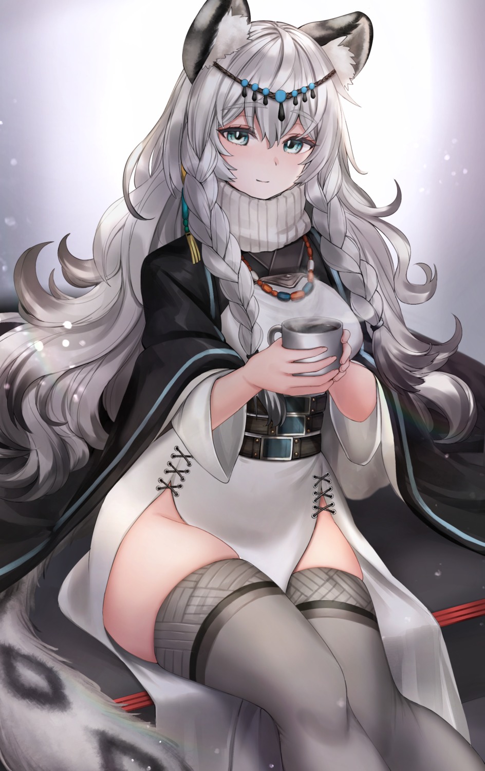 animal_ears, arknights, kinokorec, pramanix_(arknights), tail, thighhighs