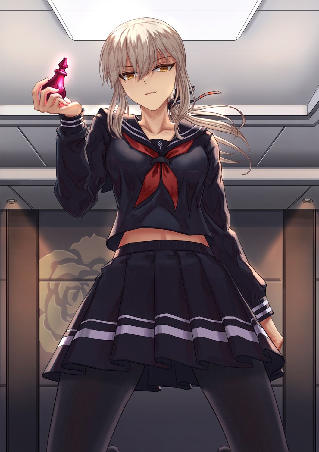 artoria_pendragon_(fate), artoria_pendragon_alter_(fate), brilliant_naraku, fate/grand_order, pantyhose, seifuku