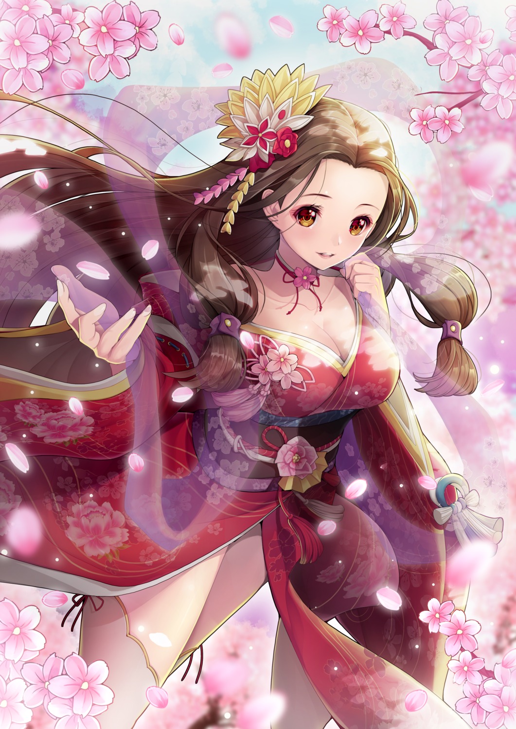 cleavage, japanese_clothes, koflif, sengoku_fubu, thighhighs