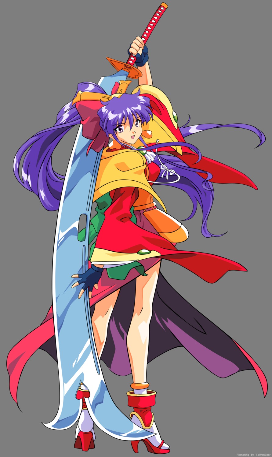 dancing_blade, momohime, takemoto_yasuhiro, transparent_png, vector_trace, watermark