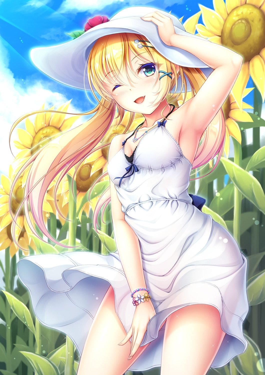 dress, hiro_(725611), see_through, skirt_lift, summer_dress