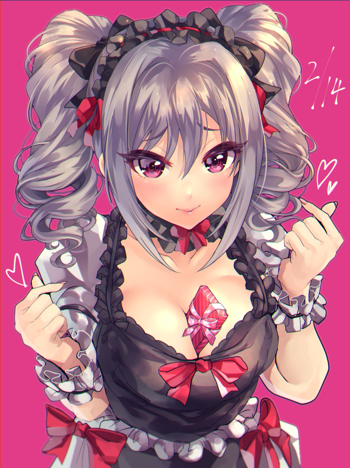 cleavage, gothic_lolita, kanzaki_ranko, lolita_fashion, shashaki, the_idolm@ster, the_idolm@ster_cinderella_girls, valentine
