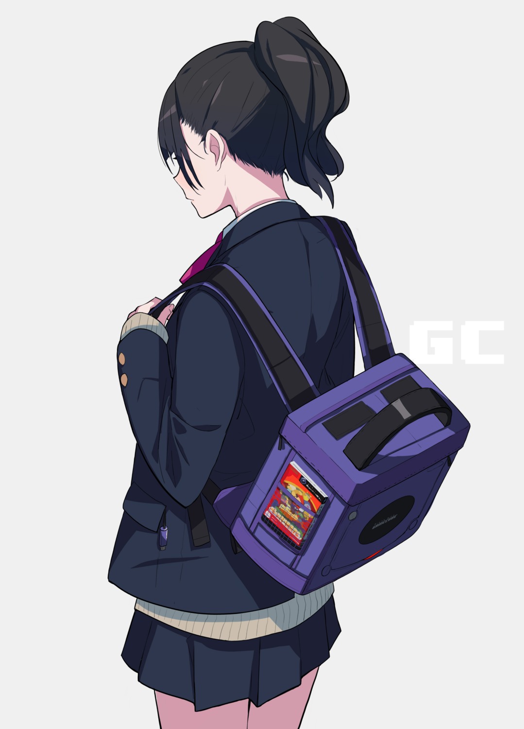 fami_(yellow_skies), seifuku, sweater