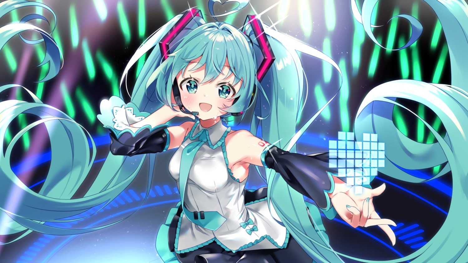 arami_o_8, hatsune_miku, headphones, tattoo, valentine, vocaloid, wallpaper