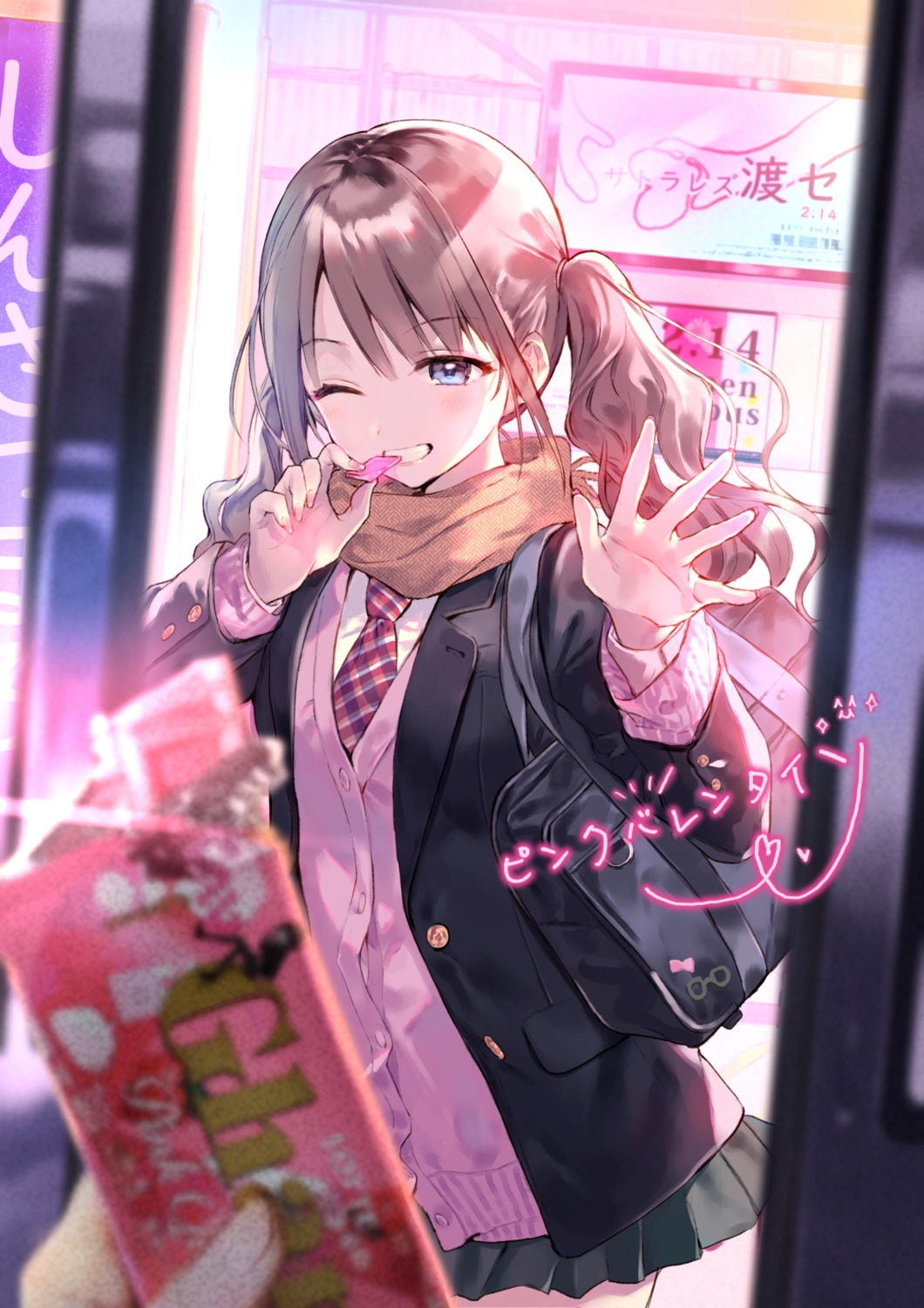 hanekoto, lotte_(company), seifuku, sweater, wallpaper