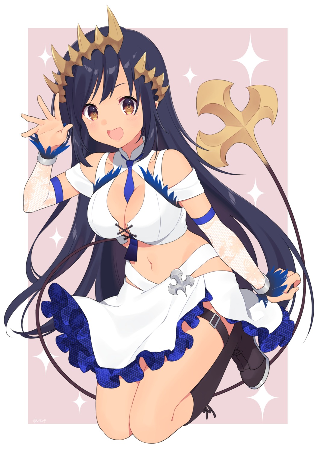 cleavage, honey_strap, nagino_shizuku, nanashi_inc., shimamura_charlotte, tail
