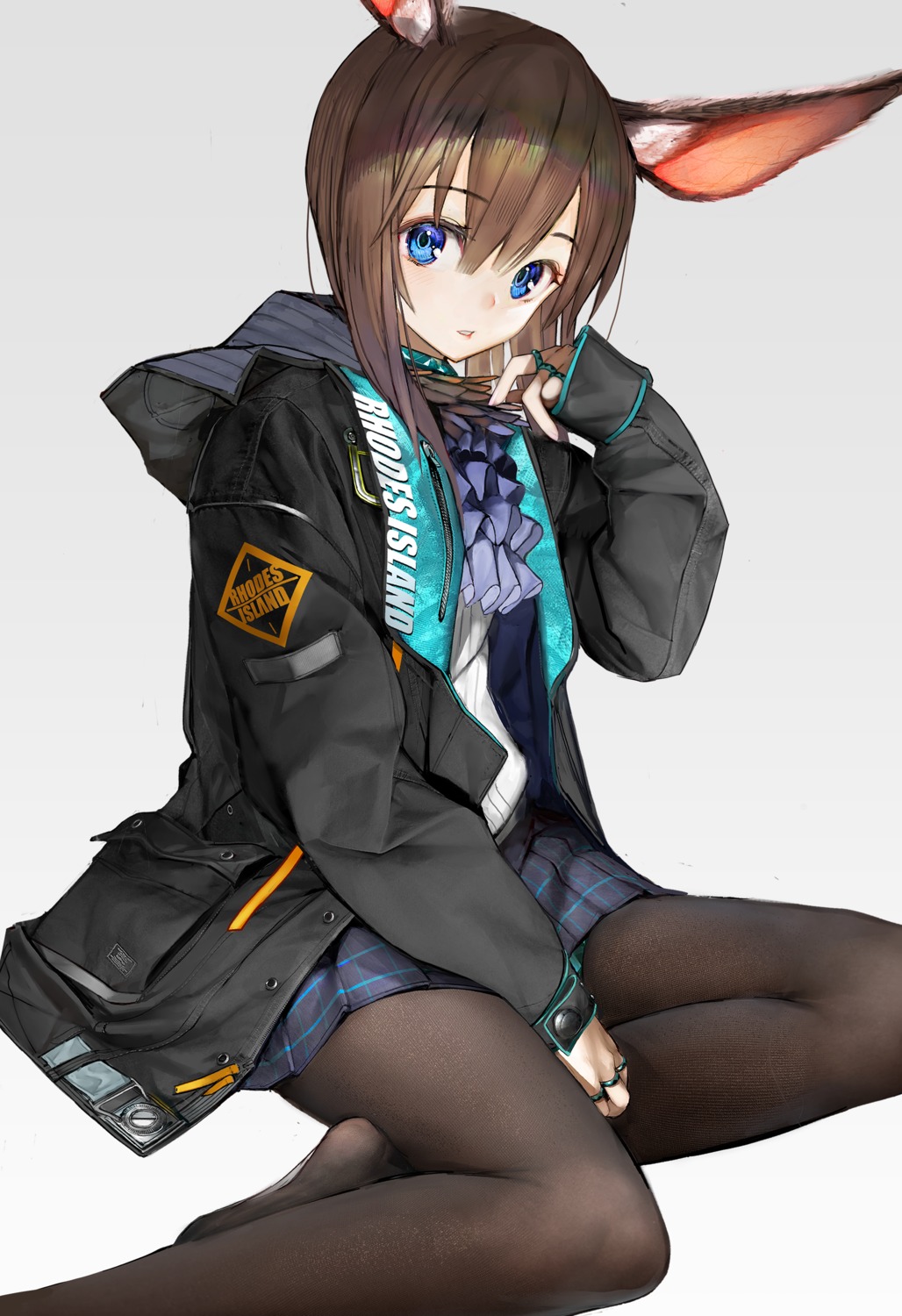 amiya_(arknights), animal_ears, arknights, bunny_ears, garter, nyatabe, pantyhose
