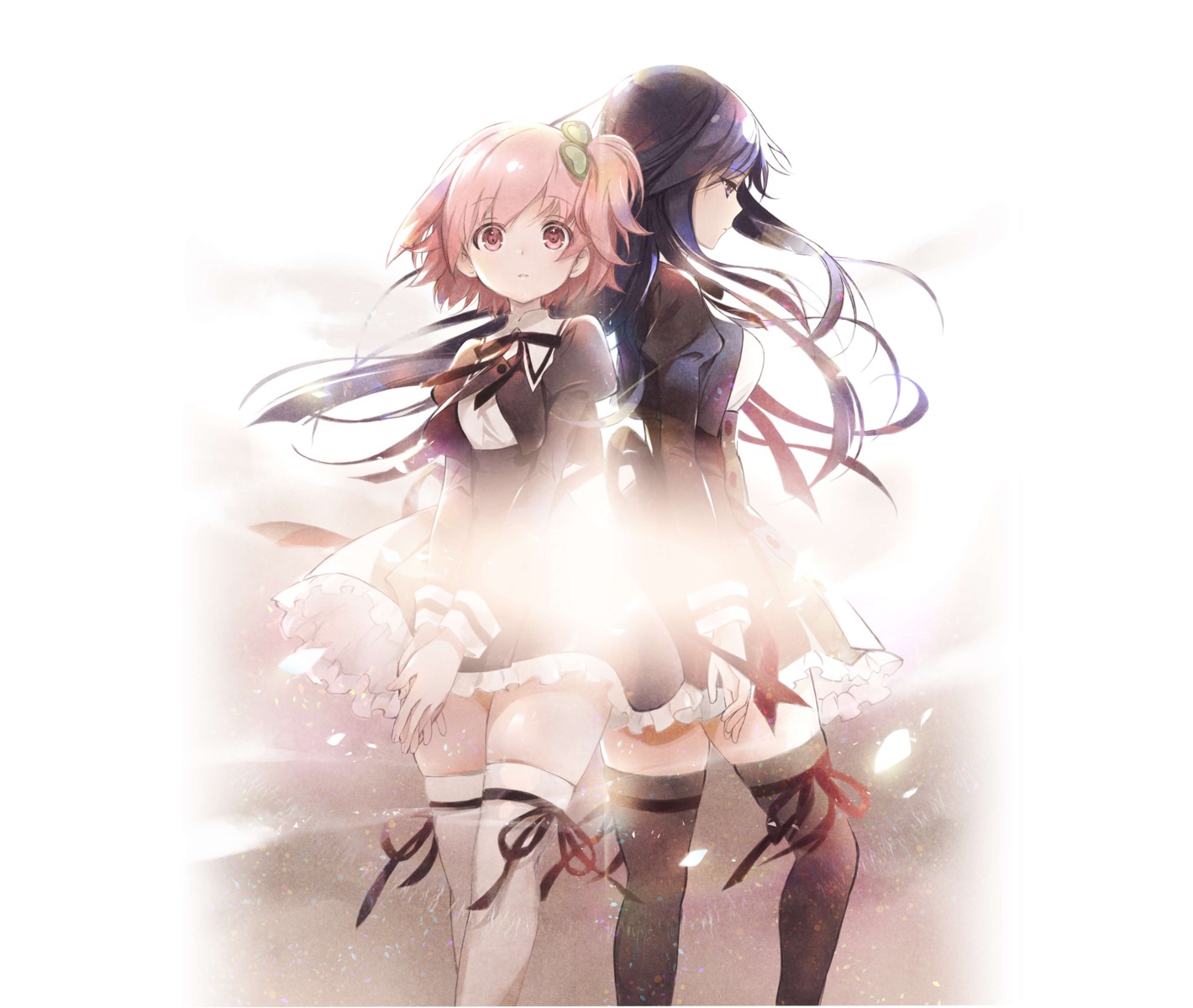 assault_lily, assault_lily_bouquet, hitotsuyanagi_riri, seifuku, shirai_yuyu, tagme, thighhighs