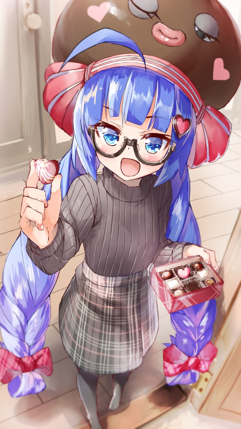 daidou_(demitasse), megane, otomachi_una, sweater, valentine, vocaloid