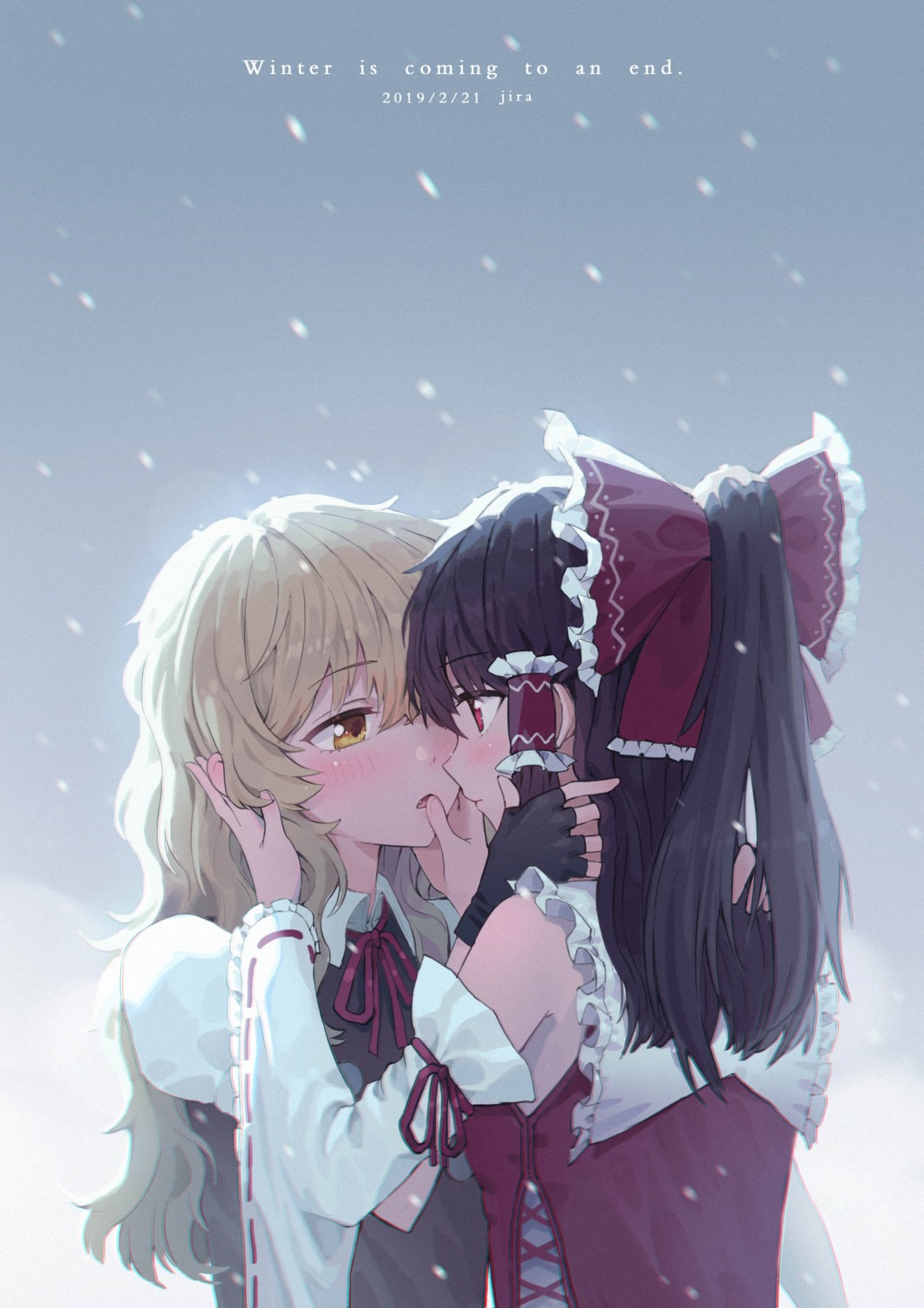 hakurei_reimu, jira, kirisame_marisa, touhou, yuri