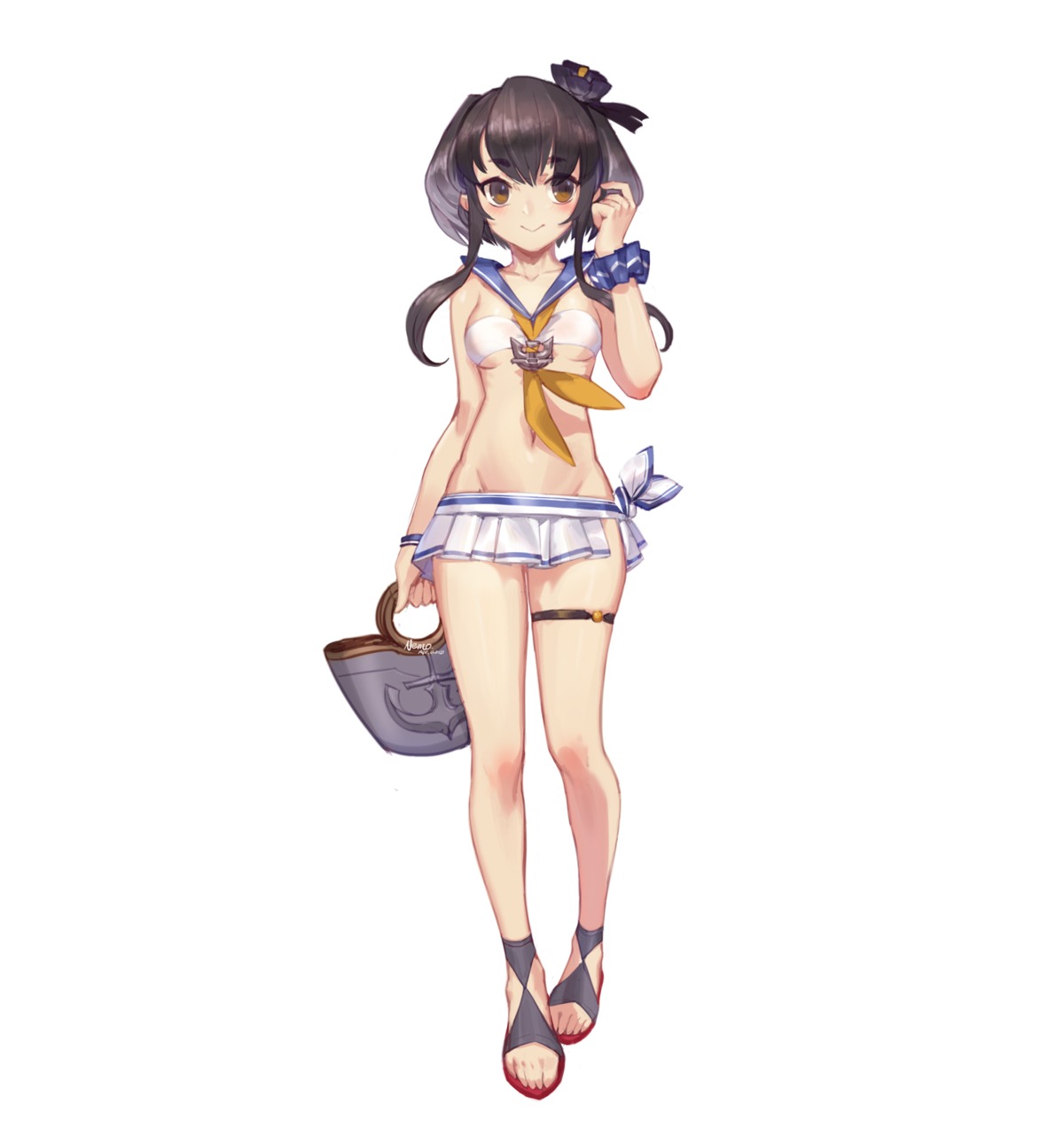 bikini, garter, kantai_collection, nemo_(leafnight), swimsuits, tokitsukaze_(kancolle), underboob