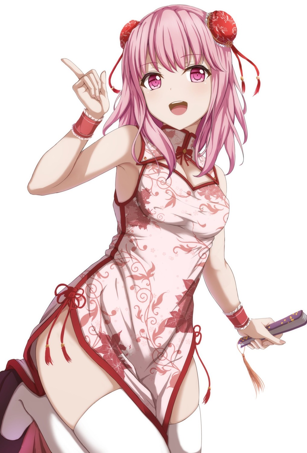 bang_dream!, chinadress, cleavage, maruyama_aya, narafume, thighhighs