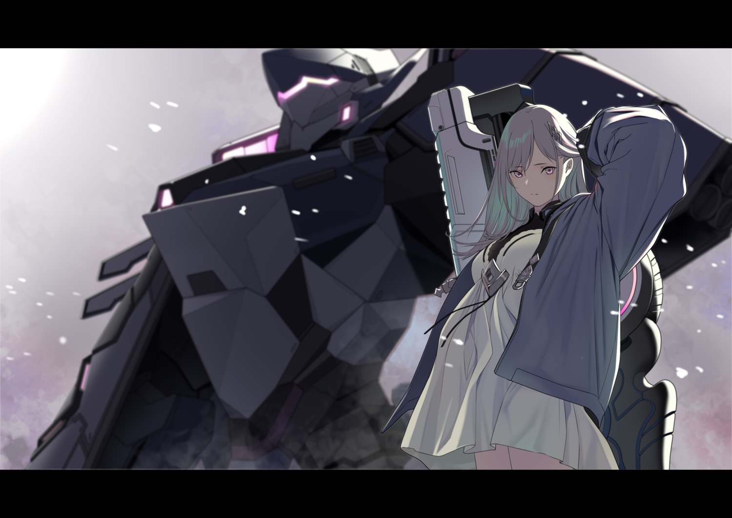dress, gun, kidou_sentai_iron_saga, mecha, teresa_(iron_saga), yitiao_er-hua