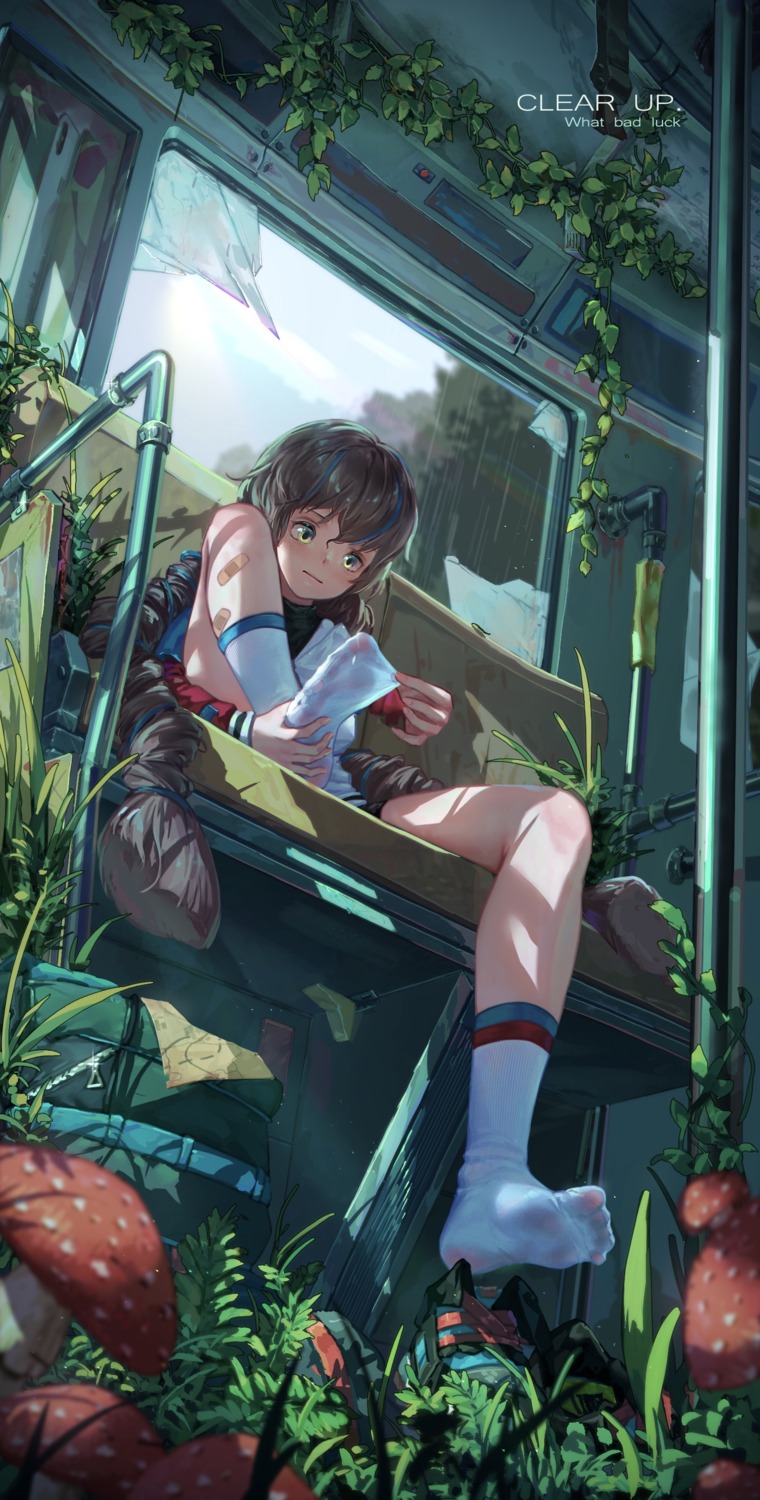arknights, bandaid, cuora_(arknights), feet, icecake, see_through