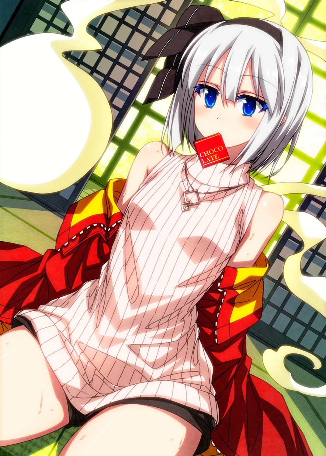 dress, konpaku_youmu, myon, sazanami_mio, sweater, touhou, valentine