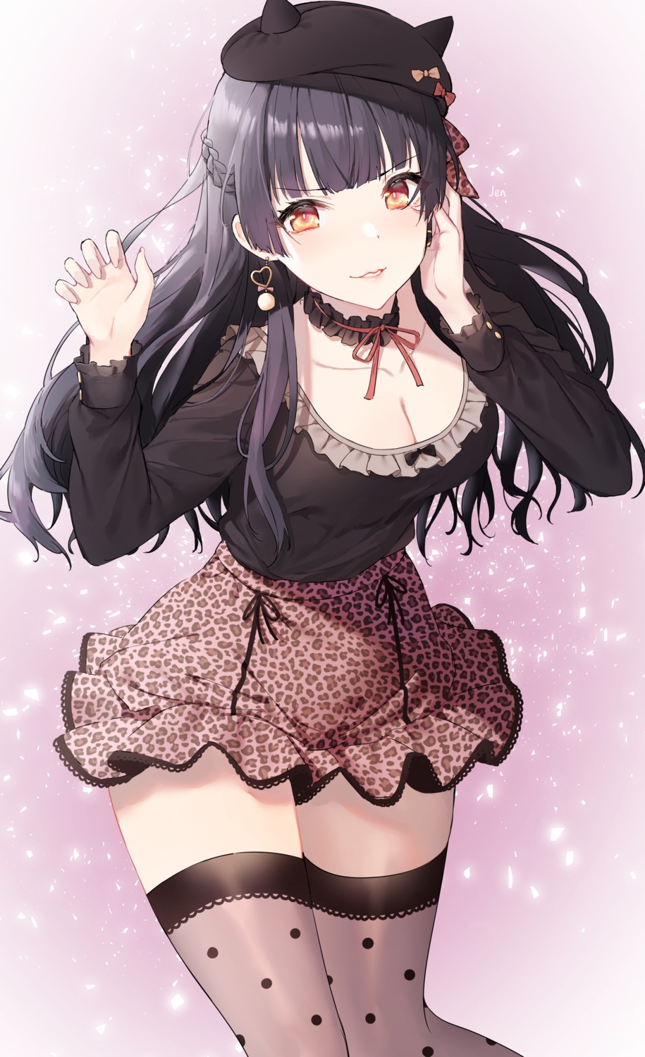 arjent, cleavage, mayuzumi_fuyuko, the_idolm@ster, the_idolm@ster_shiny_colors, thighhighs
